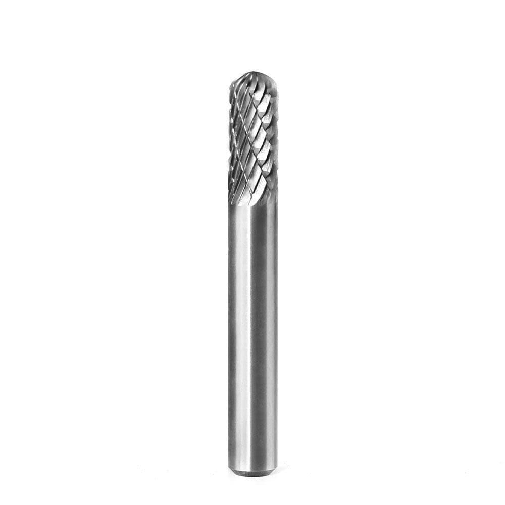 Carbide Burr SC-1 Cylinderical Ball Nose OMNI Range Head D 1/4 x 5/8L, 1/4 Shank, 2 Inch Full Length - FindBuyTool