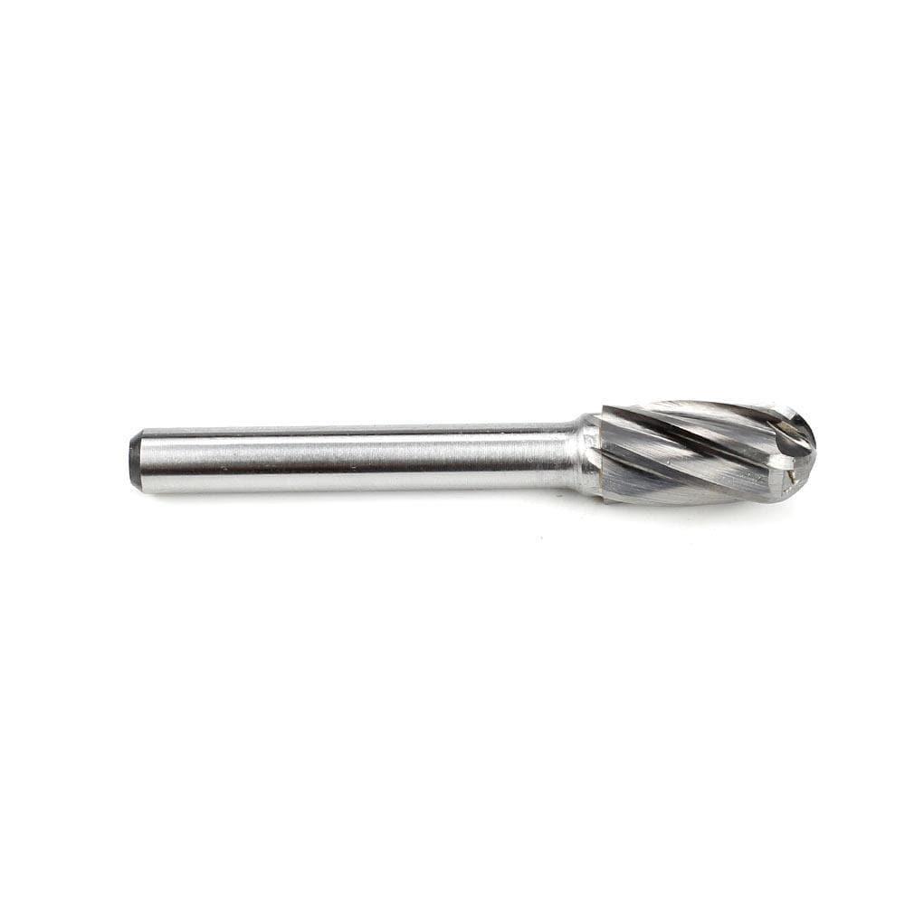 Carbide Burr SC-3NF Cylinderical Ball Nose ALUMIN Range Head D 3/8 x 3/4L, 1/4 Shank, 2-1/2 Inch Full Length - FindBuyTool