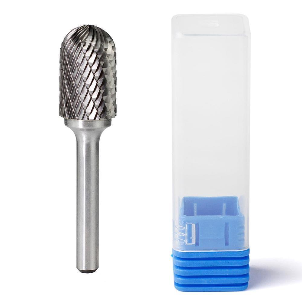 Carbide Burr SC-6 Cylinderical Ball Nose OMNI Range Head D 5/8 x 1L, 1/4 Shank, 2-3/4 Inch Full Length - FindBuyTool