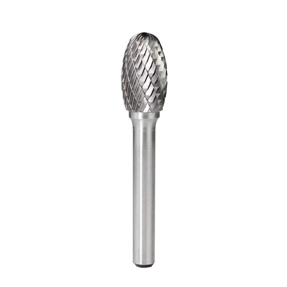 Carbide Burr SE-5 Oval Shape OMNI Range Head D 1/2 x 7/8L, 1/4 Shank, 2-5/8 Inch Full Length - FindBuyTool