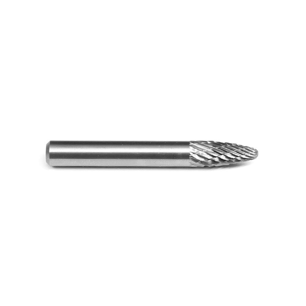 Carbide Burr SF-1 Tree Radius End OMNI Range Head D 1/4 x 5/8L, 1/4 Shank, 2 Inch Full Length - FindBuyTool