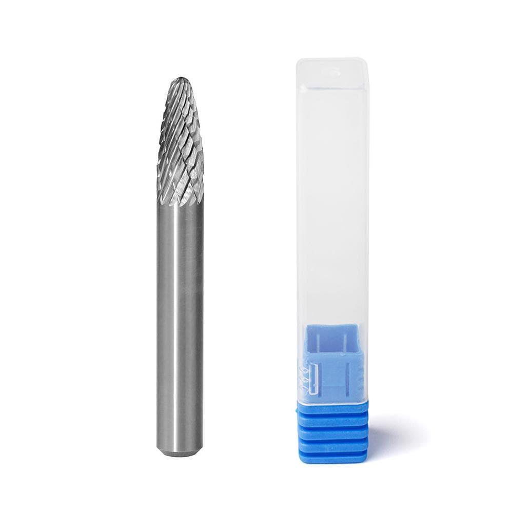 Carbide Burr SF-1 Tree Radius End OMNI Range Head D 1/4 x 5/8L, 1/4 Shank, 2 Inch Full Length - FindBuyTool