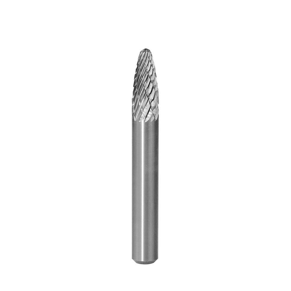 Carbide Burr SF-1 Tree Radius End OMNI Range Head D 1/4 x 5/8L, 1/4 Shank, 2 Inch Full Length - FindBuyTool