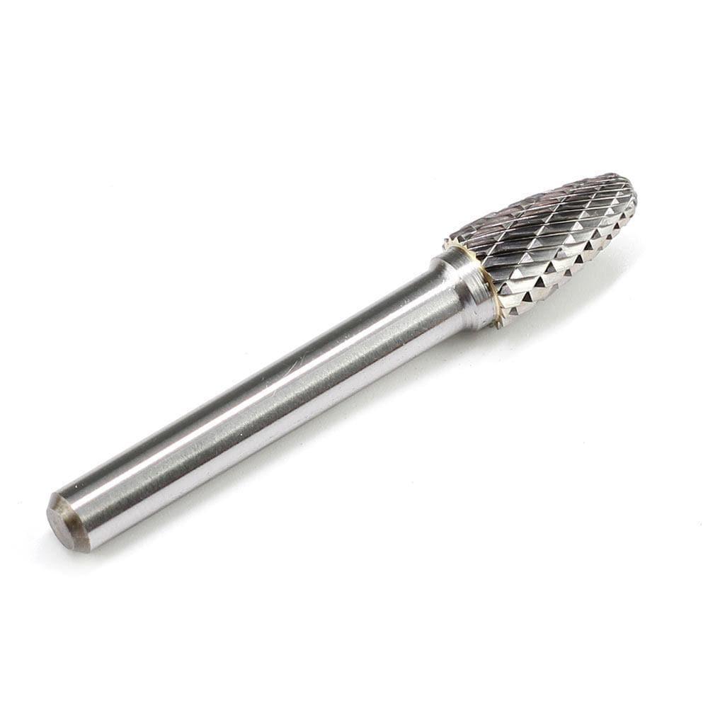 Carbide Burr SF-3 Tree Radius End OMNI Range Head D 3/8 x 3/4L, 1/4 Shank, 2-1/2 Inch Full Length - FindBuyTool