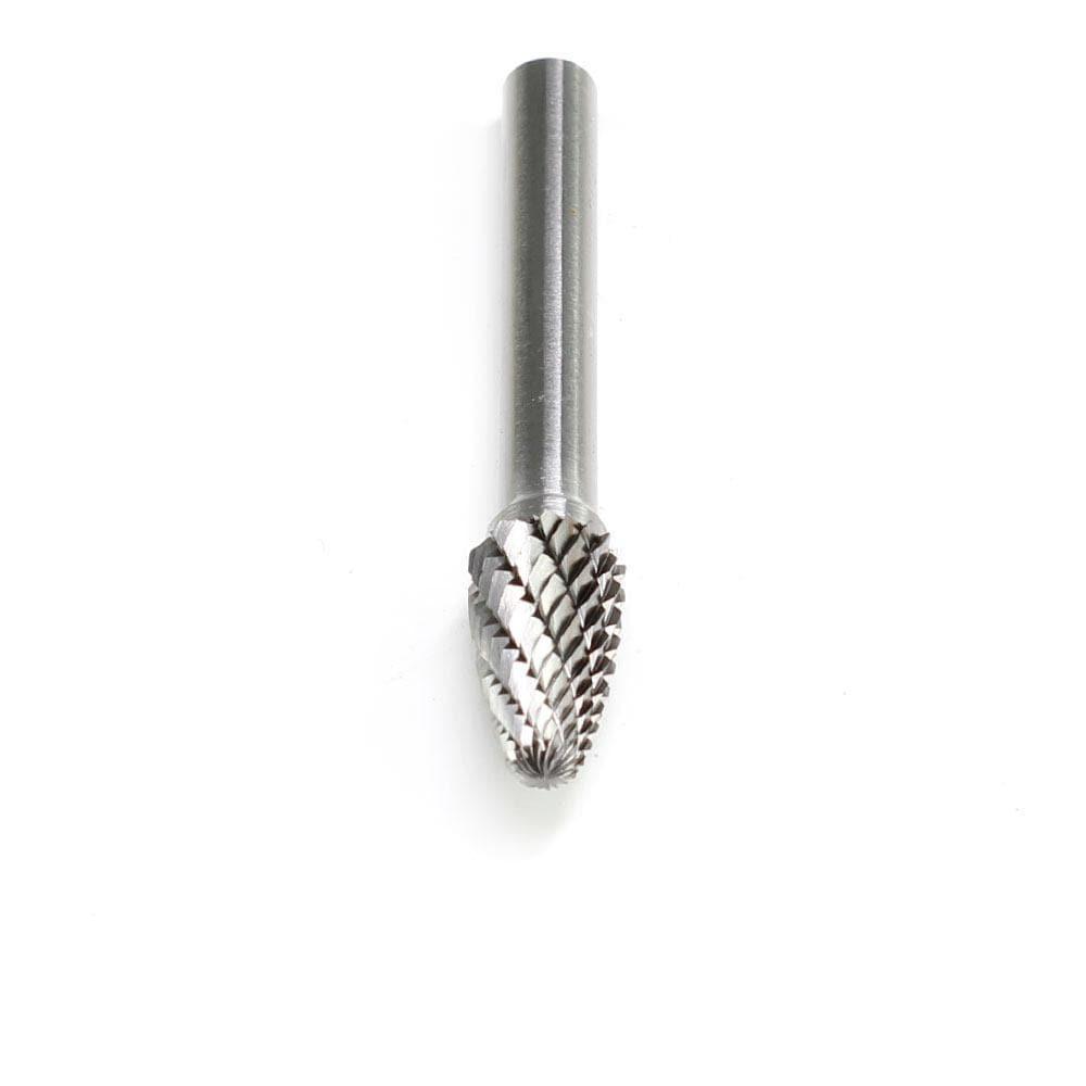 Carbide Burr SF-3 Tree Radius End OMNI Range Head D 3/8 x 3/4L, 1/4 Shank, 2-1/2 Inch Full Length - FindBuyTool