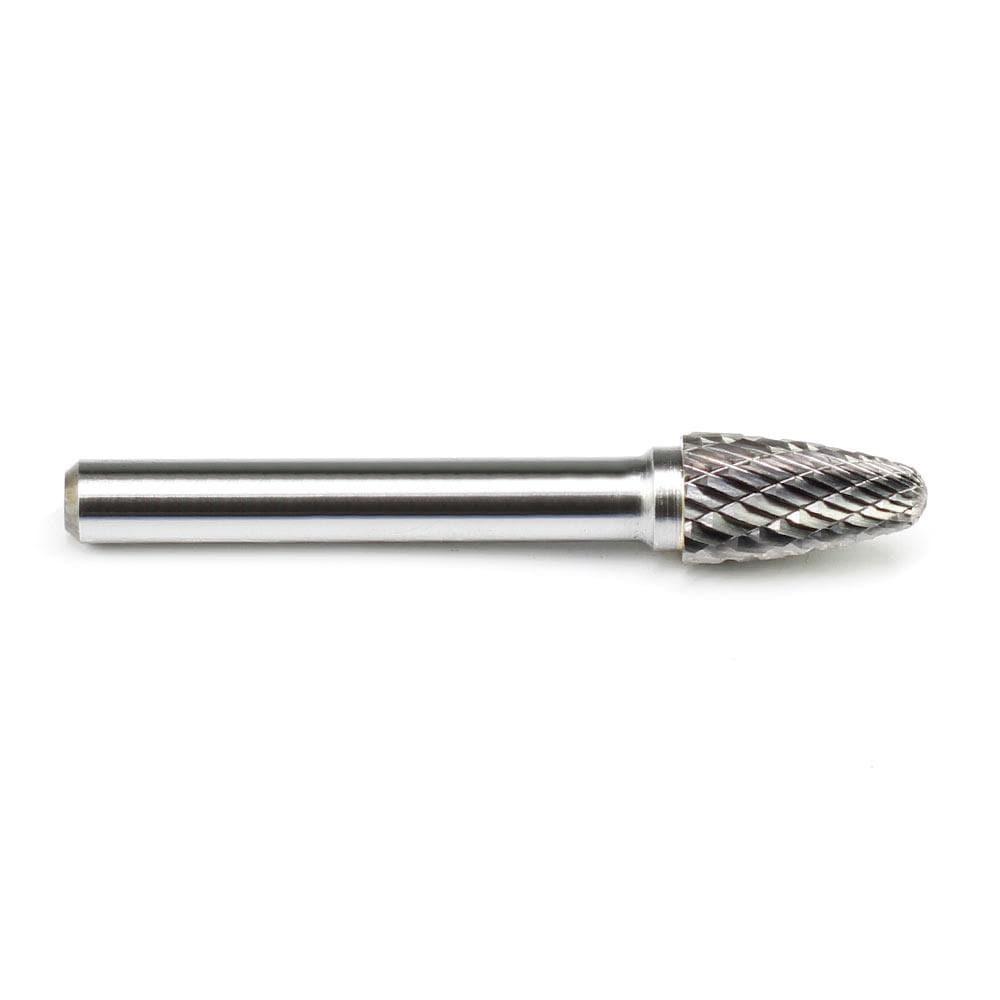 Carbide Burr SF-3 Tree Radius End OMNI Range Head D 3/8 x 3/4L, 1/4 Shank, 2-1/2 Inch Full Length - FindBuyTool