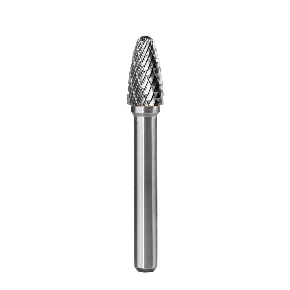 Carbide Burr SF-3 Tree Radius End OMNI Range Head D 3/8 x 3/4L, 1/4 Shank, 2-1/2 Inch Full Length - FindBuyTool