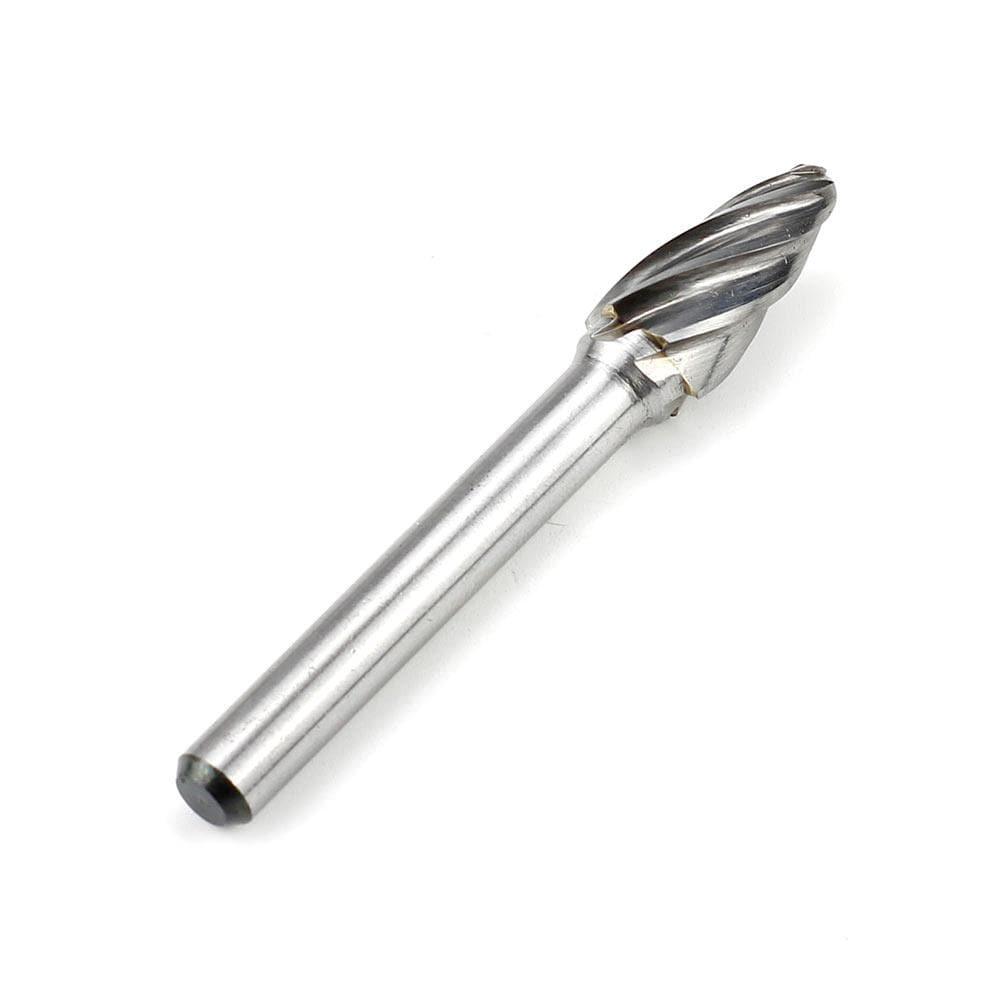Carbide Burr SF-3NF Tree Radius End ALUMIN Range Head D 3/8 x 3/4L, 1/4 Shank, 2-1/2 Inch Full Length - FindBuyTool