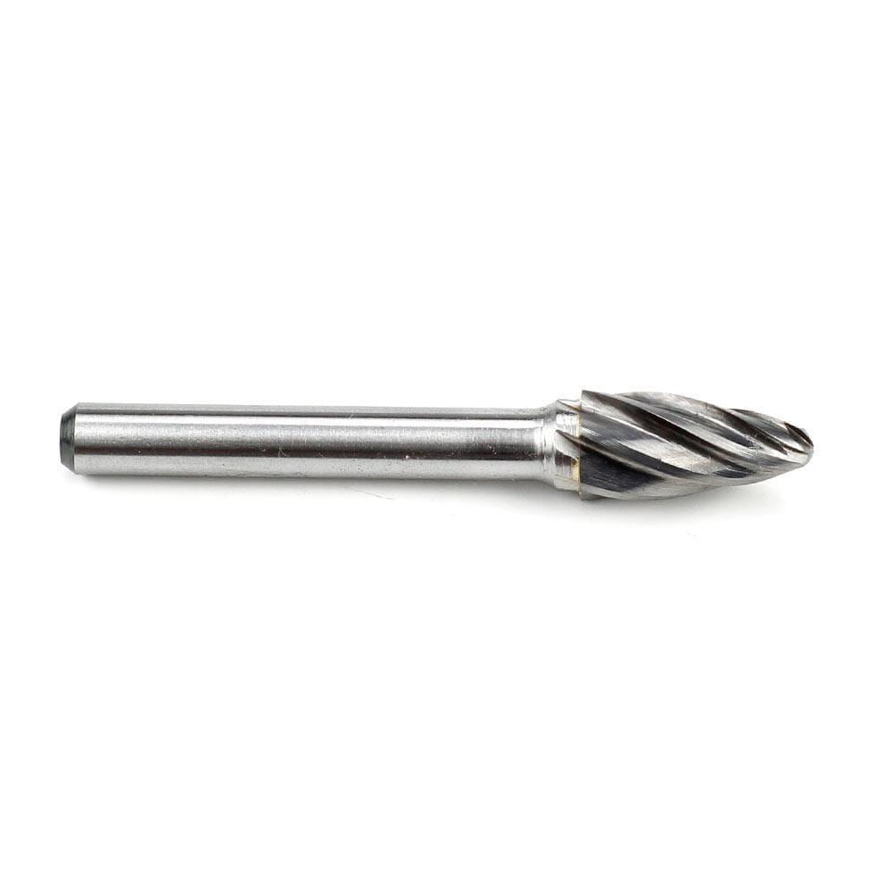 Carbide Burr SF-3NF Tree Radius End ALUMIN Range Head D 3/8 x 3/4L, 1/4 Shank, 2-1/2 Inch Full Length - FindBuyTool