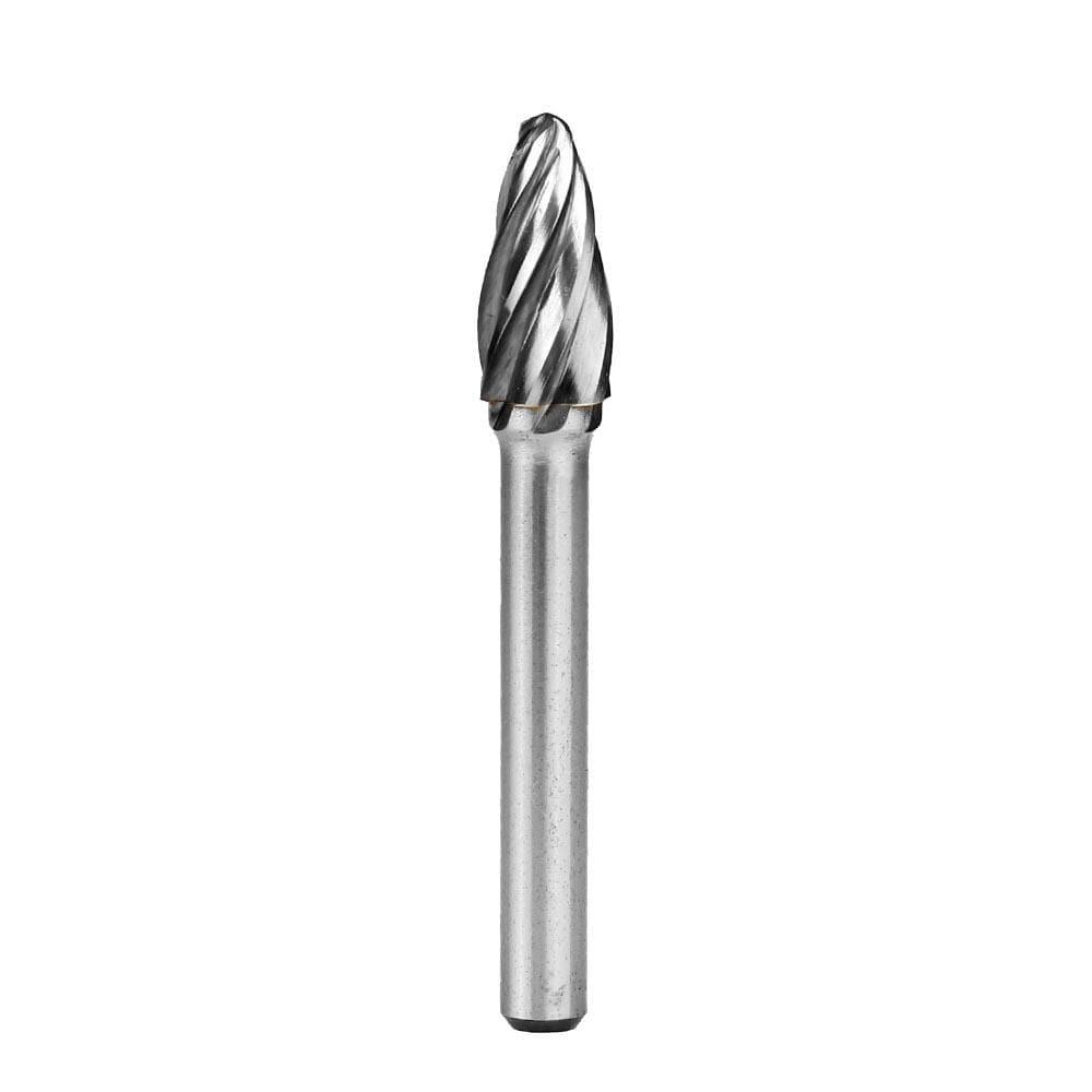 Carbide Burr SF-3NF Tree Radius End ALUMIN Range Head D 3/8 x 3/4L, 1/4 Shank, 2-1/2 Inch Full Length - FindBuyTool