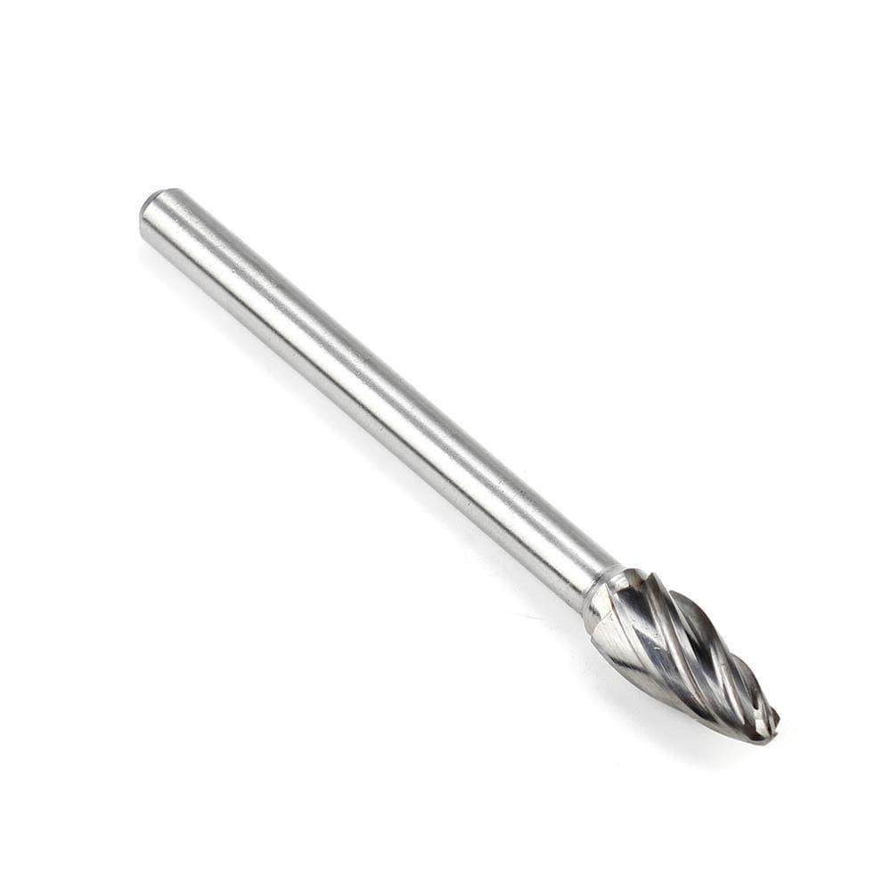 Carbide Burr SF-3NFL4 Tree Radius End ALUMIN Range Head D 3/8 x 3/4L, 1/4 Shank, 4-1/3 Inch Full Length - FindBuyTool