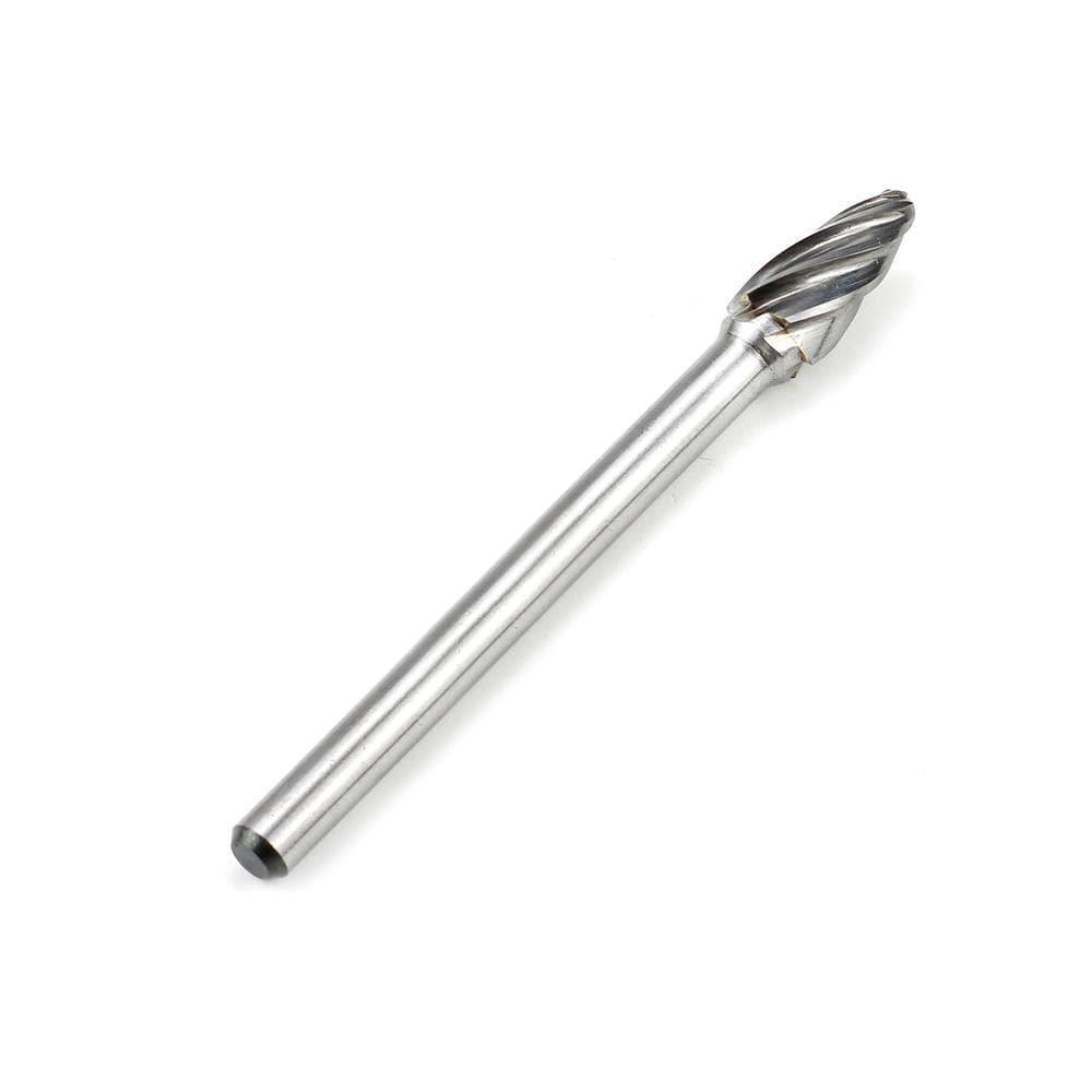 Carbide Burr SF-3NFL4 Tree Radius End ALUMIN Range Head D 3/8 x 3/4L, 1/4 Shank, 4-1/3 Inch Full Length - FindBuyTool
