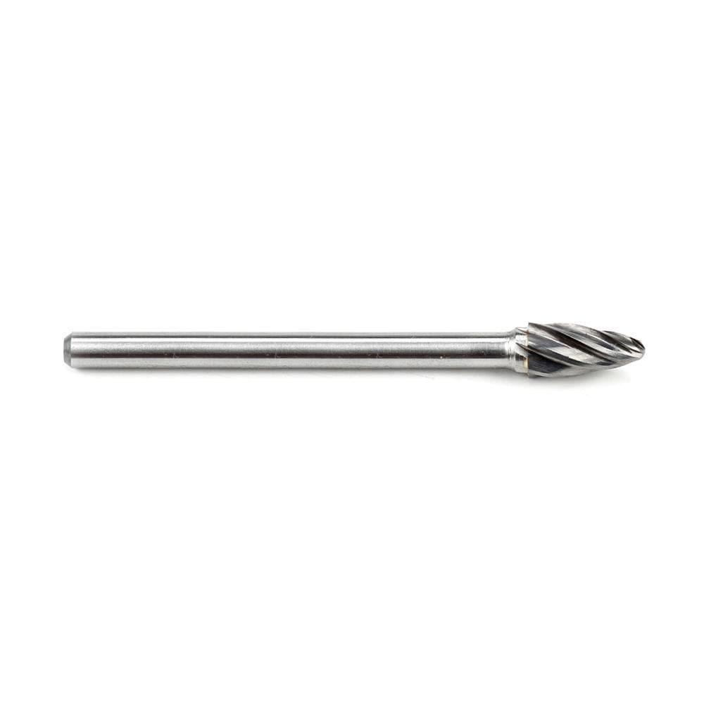 Carbide Burr SF-3NFL4 Tree Radius End ALUMIN Range Head D 3/8 x 3/4L, 1/4 Shank, 4-1/3 Inch Full Length - FindBuyTool