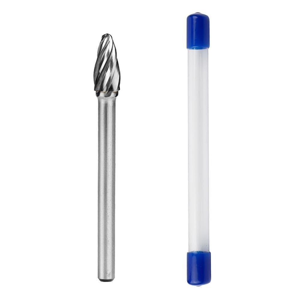 Carbide Burr SF-3NFL4 Tree Radius End ALUMIN Range Head D 3/8 x 3/4L, 1/4 Shank, 4-1/3 Inch Full Length - FindBuyTool