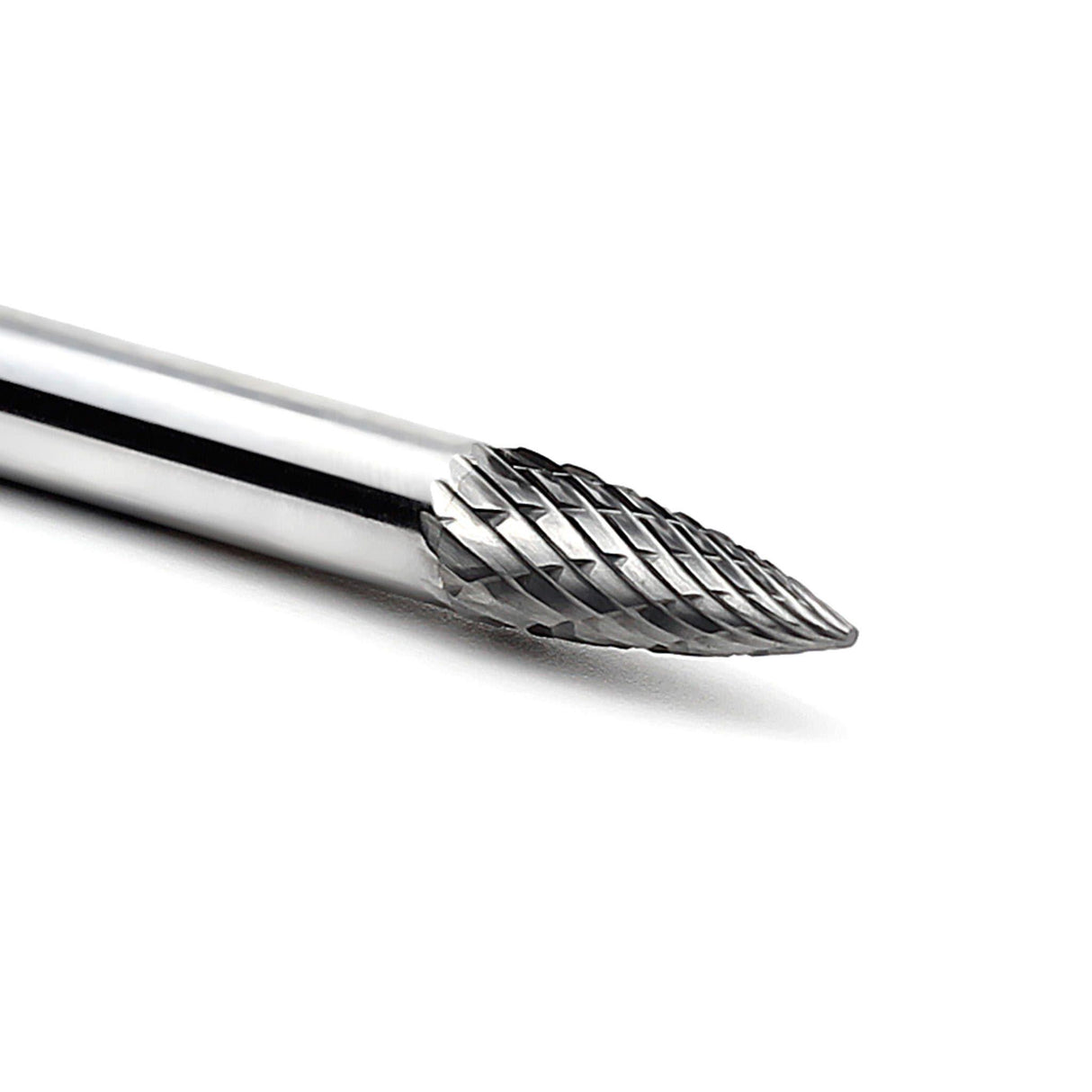Carbide Burr SG-1 Point Tree Shape OMNI Range Head D 1/4 x 5/8L ,1/4 Shank, 2 Inch Full Length - FindBuyTool