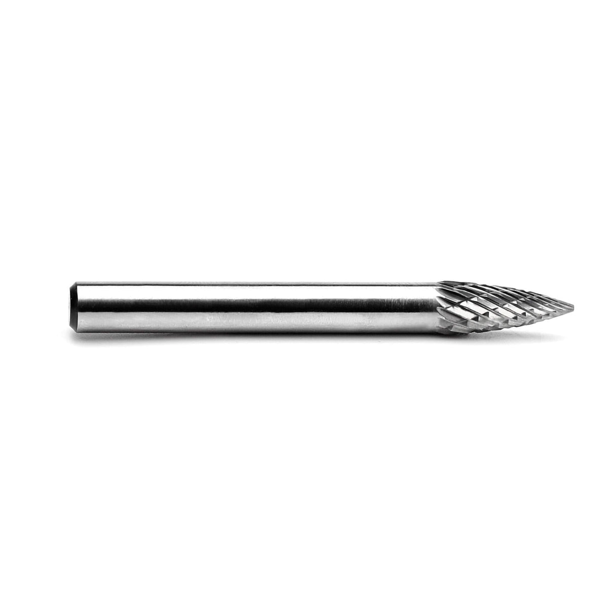 Carbide Burr SG-1 Point Tree Shape OMNI Range Head D 1/4 x 5/8L ,1/4 Shank, 2 Inch Full Length - FindBuyTool