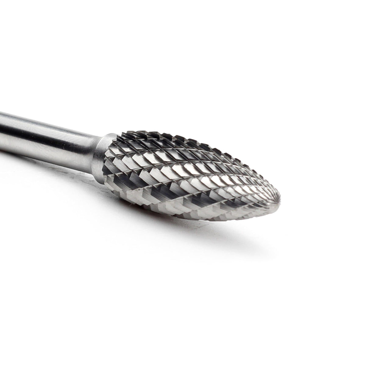 Carbide Burr SH-5 Flame Shape OMNI Range Head D 1/2 x 1-1/4L ,1/4 Shank, 3 Inch Full Length - FindBuyTool