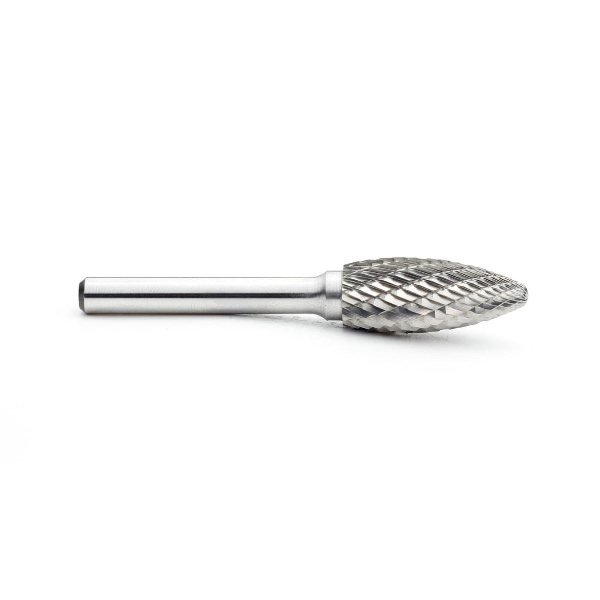 Carbide Burr SH-5 Flame Shape OMNI Range Head D 1/2 x 1-1/4L ,1/4 Shank, 3 Inch Full Length - FindBuyTool