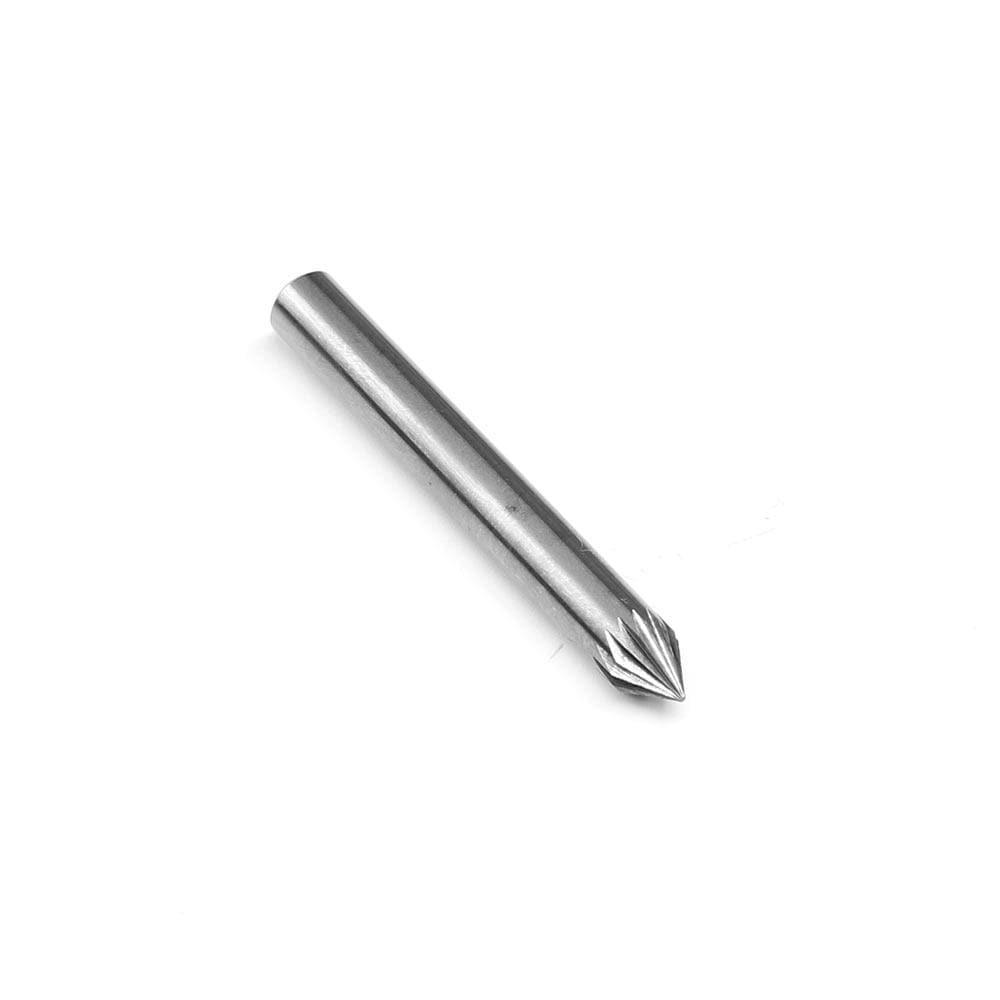 Carbide Burr SJ-1 Cone 60° OMNI Range Head D 1/4 x 3/16L, 1/4 Shank, 2 Inch Full Length - FindBuyTool