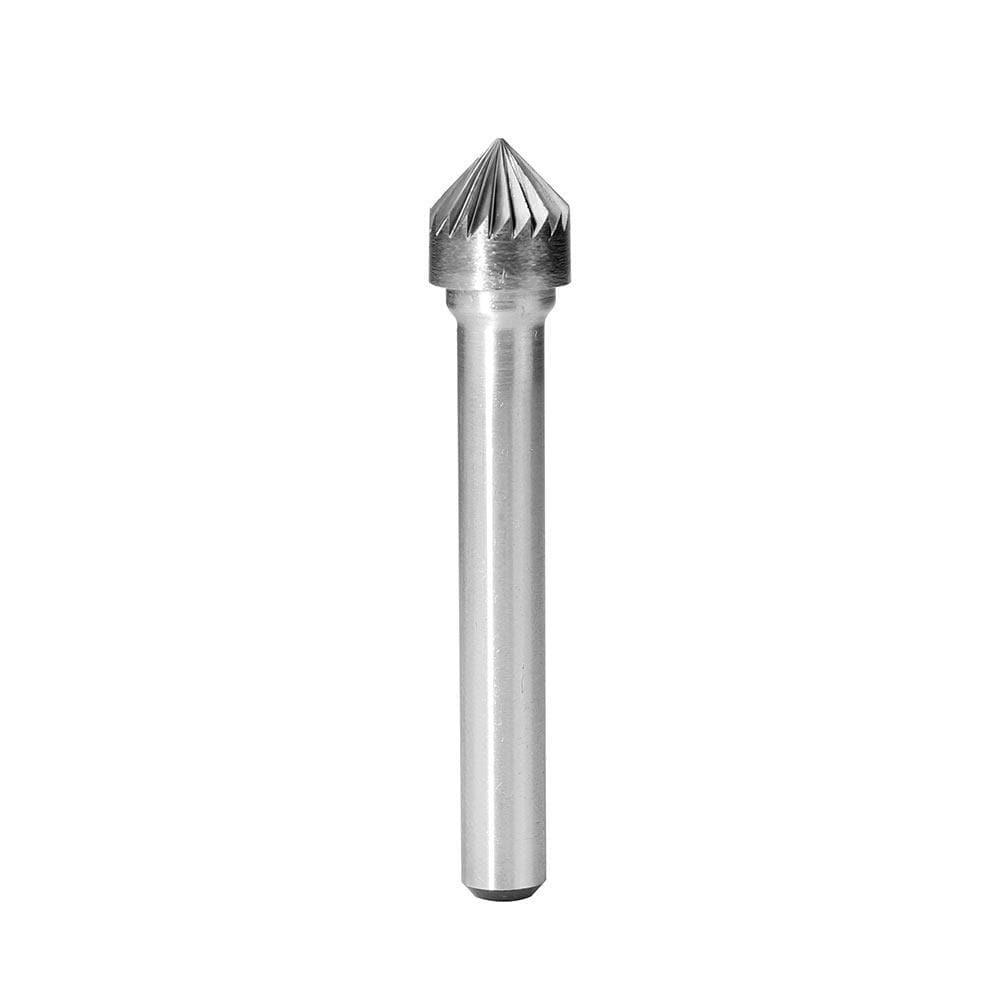 Carbide Burr SK-3 Cone 90° OMNI Range Head D 3/8 x 3/16L, 1/4 Shank, 2 Inch Full Length - FindBuyTool
