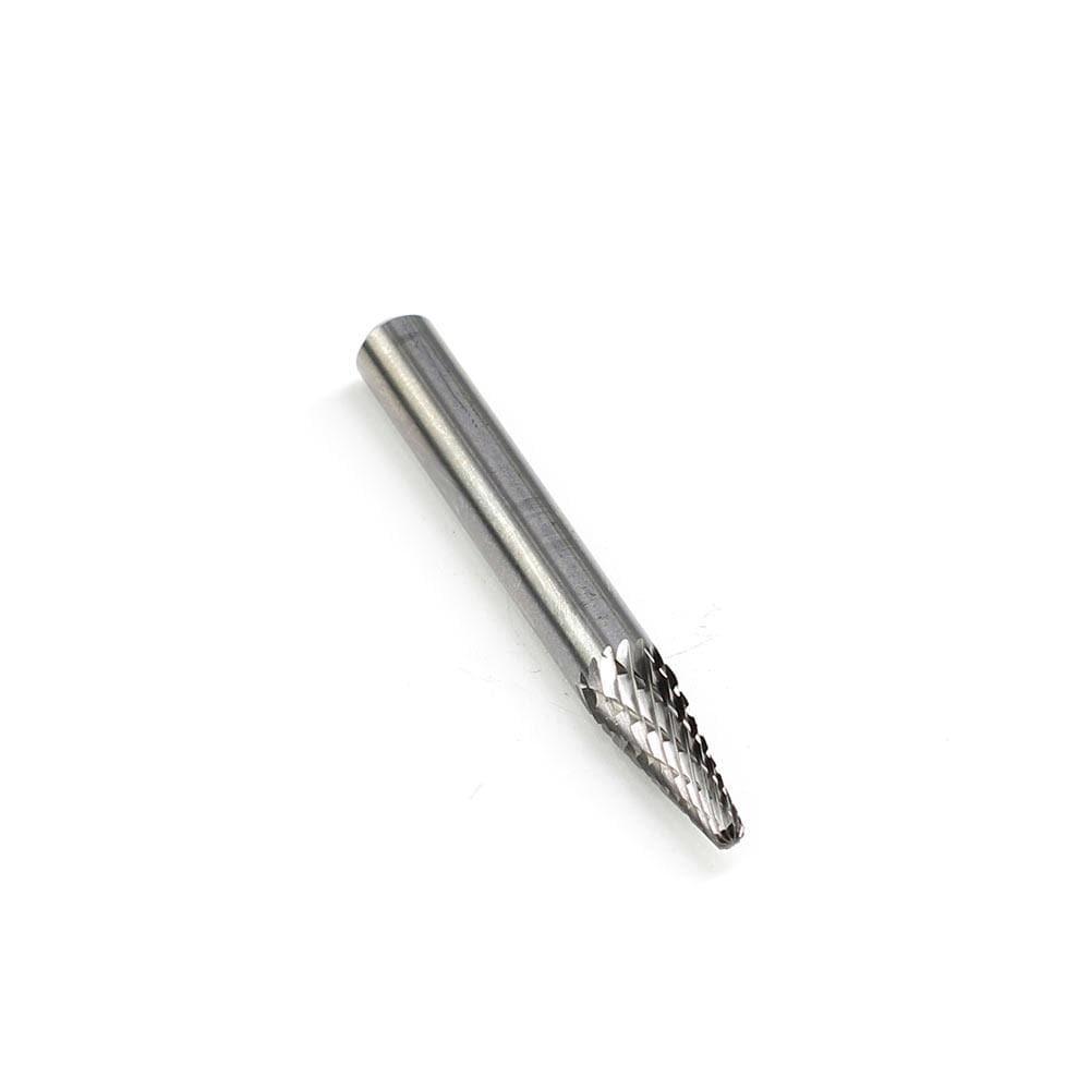 Carbide Burr SL-1 Cone Radius End OMNI Range Head D 1/4 x 5/8L, 1/4 Shank, 2-3/8 Inch Full Length - FindBuyTool