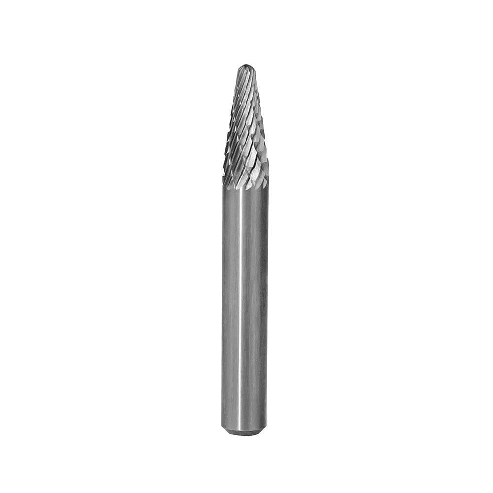 Carbide Burr SL-1 Cone Radius End OMNI Range Head D 1/4 x 5/8L, 1/4 Shank, 2-3/8 Inch Full Length - FindBuyTool