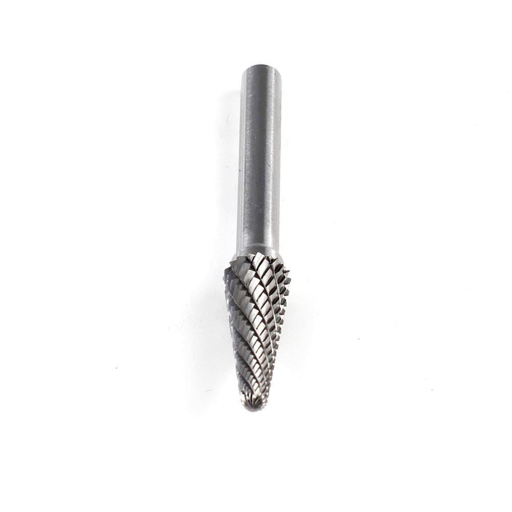 Carbide Burr SL-3 Cone Radius End OMNI Range Head D 3/8 x 1L, 1/4 Shank, 2-13/16 Inch Full Length - FindBuyTool