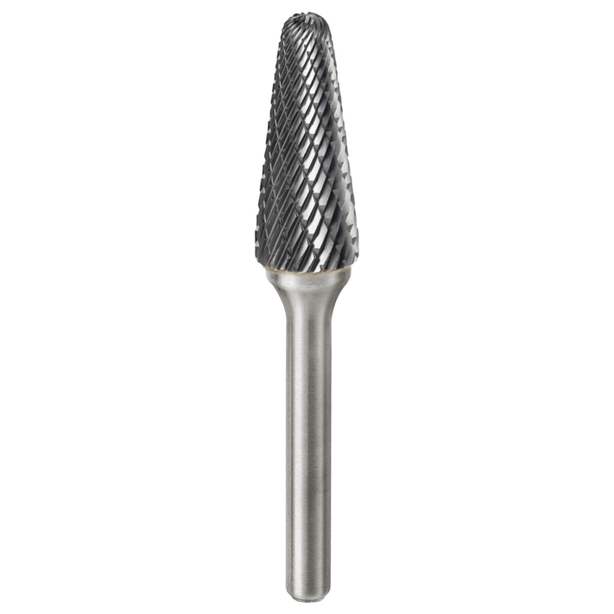 Carbide Burr SL-4 Cone Radius End OMNI Range Head D 1/2 x 1-1/8L ,1/4 Shank, 3 Inch Full Length - FindBuyTool