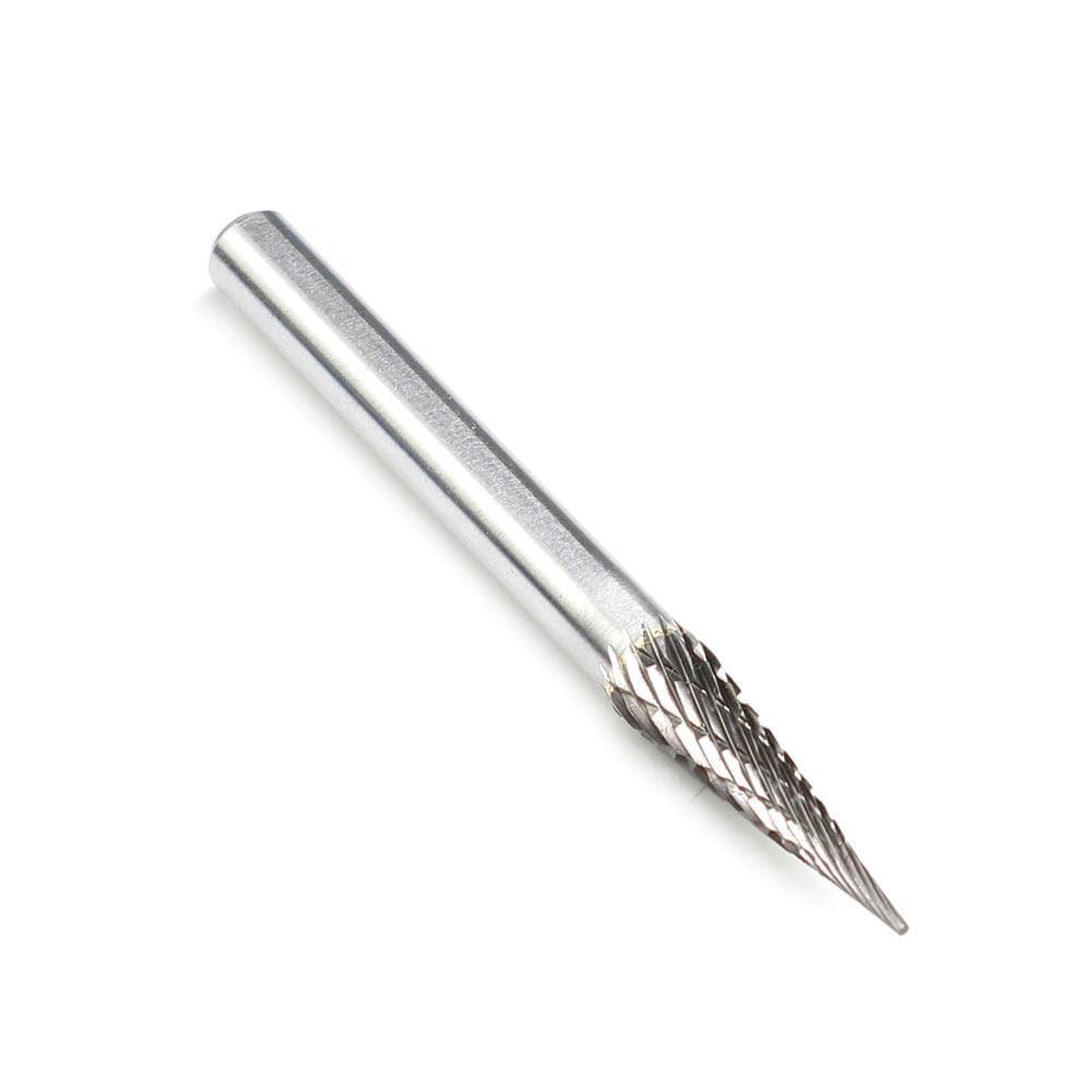 Carbide Burr SM-3 Cone Pointed Shape OMNI Range Head D 1/4 x 1L, 1/4 Shank, 2 Inch Full Length - FindBuyTool
