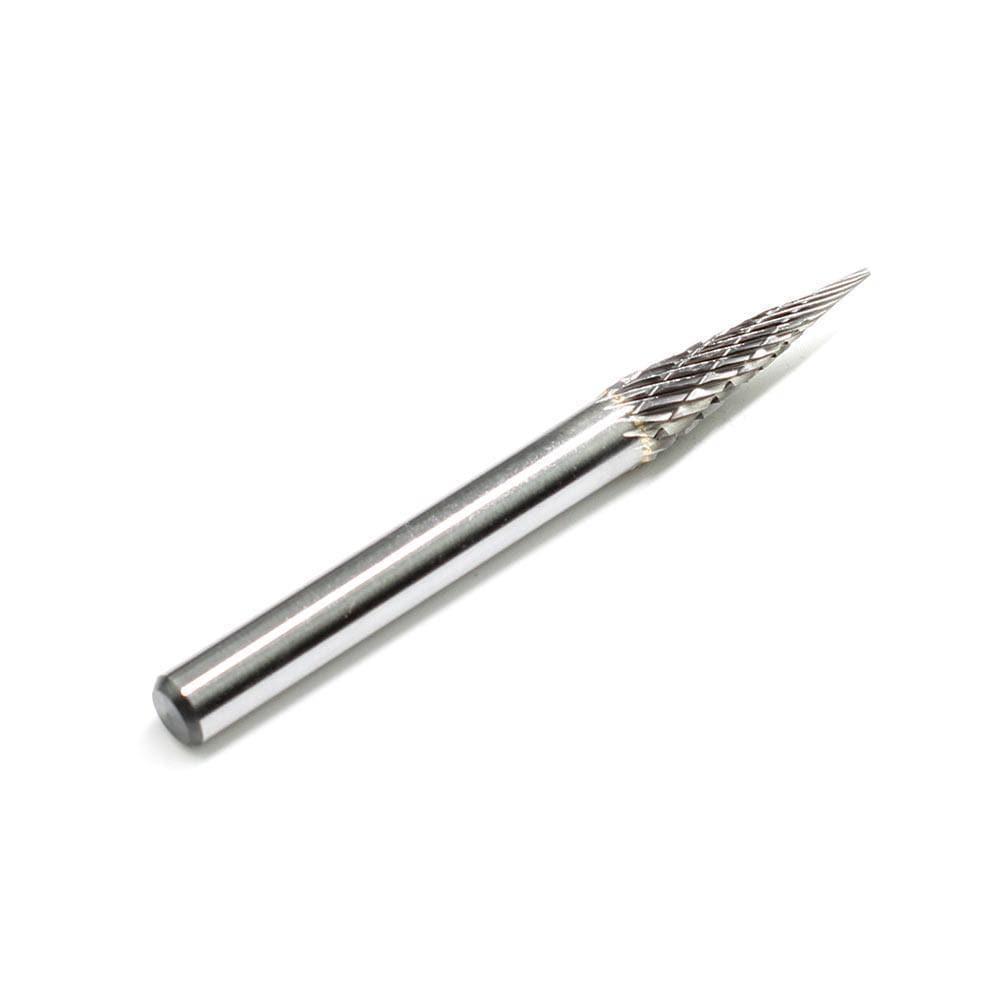 Carbide Burr SM-3 Cone Pointed Shape OMNI Range Head D 1/4 x 1L, 1/4 Shank, 2 Inch Full Length - FindBuyTool