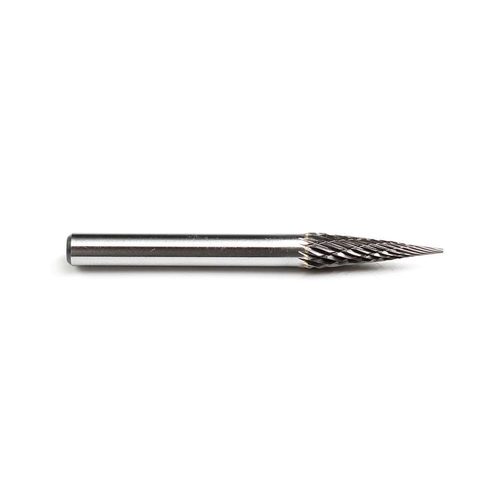Carbide Burr SM-3 Cone Pointed Shape OMNI Range Head D 1/4 x 1L, 1/4 Shank, 2 Inch Full Length - FindBuyTool