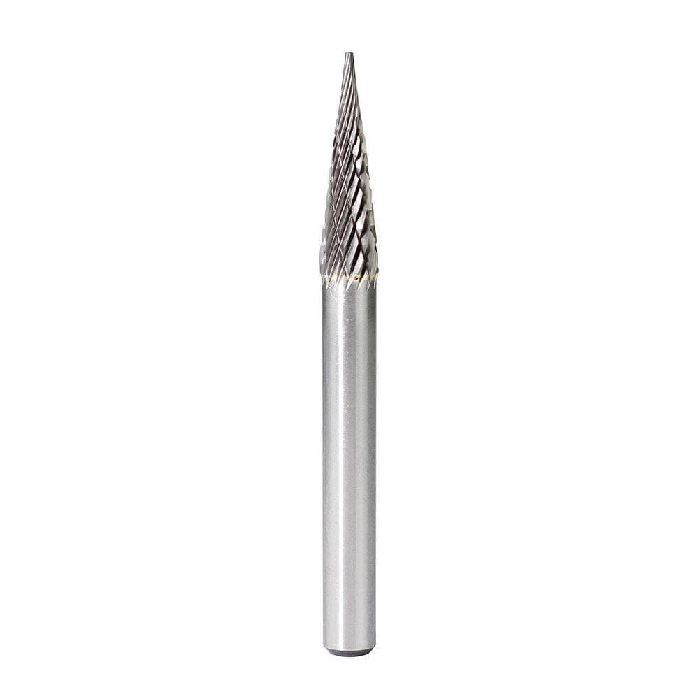 Carbide Burr SM-3 Cone Pointed Shape OMNI Range Head D 1/4 x 1L, 1/4 Shank, 2 Inch Full Length - FindBuyTool