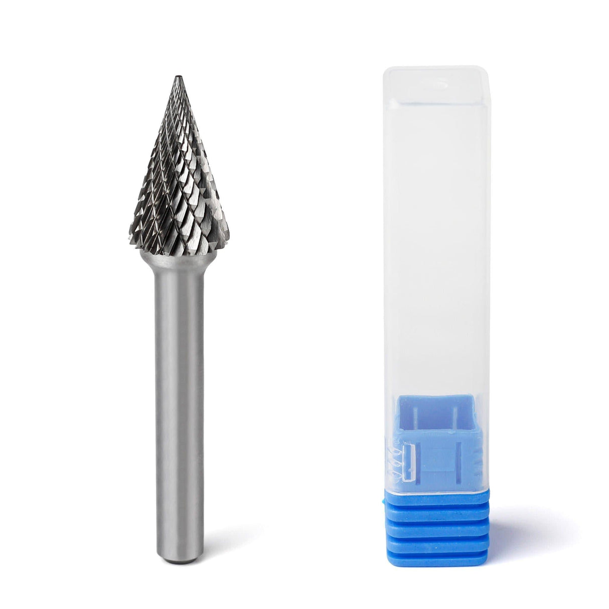 Carbide Burr SM-5 Cone Pointed Shape OMNI Range Head D 1/2 x 7/8L ,1/4 Shank, 2-3/4 Inch Full Length - FindBuyTool