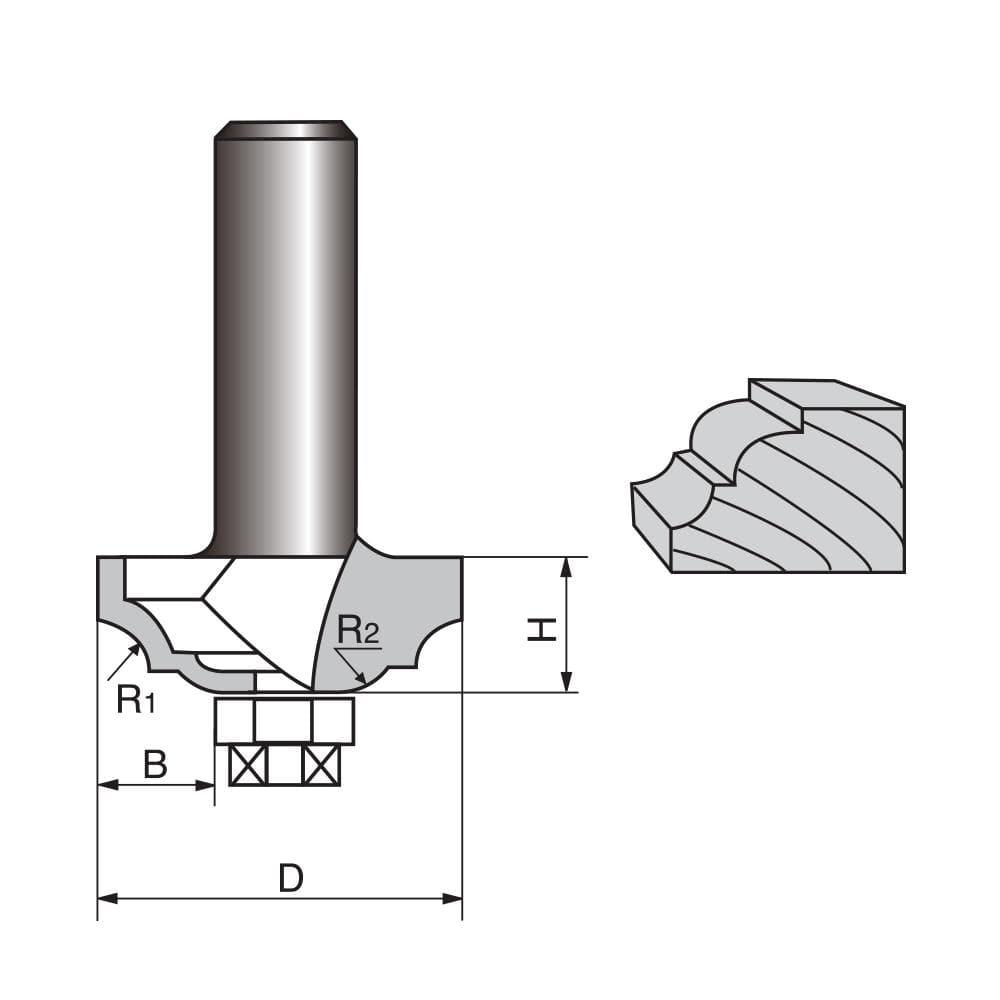 Classical Roman Ogee Edge Forming Router Bit - FindBuyTool