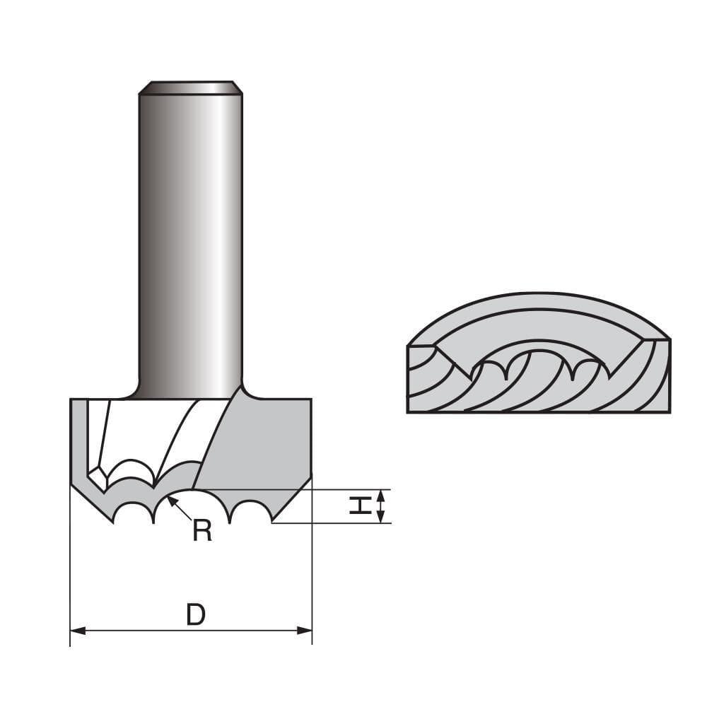 Double Arc Dragon Ball Router Bit - FindBuyTool
