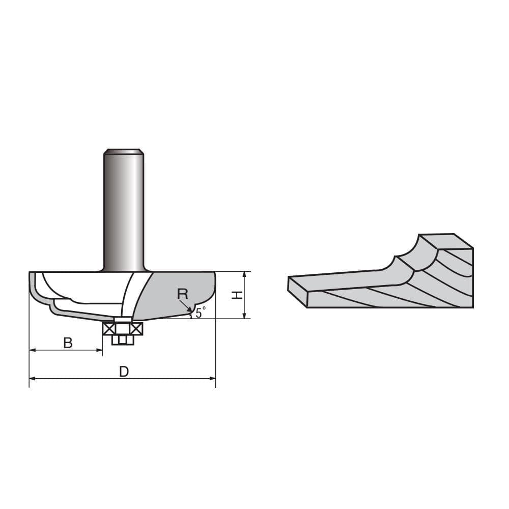 Double Cove Raised Panel Router bit - FindBuyTool