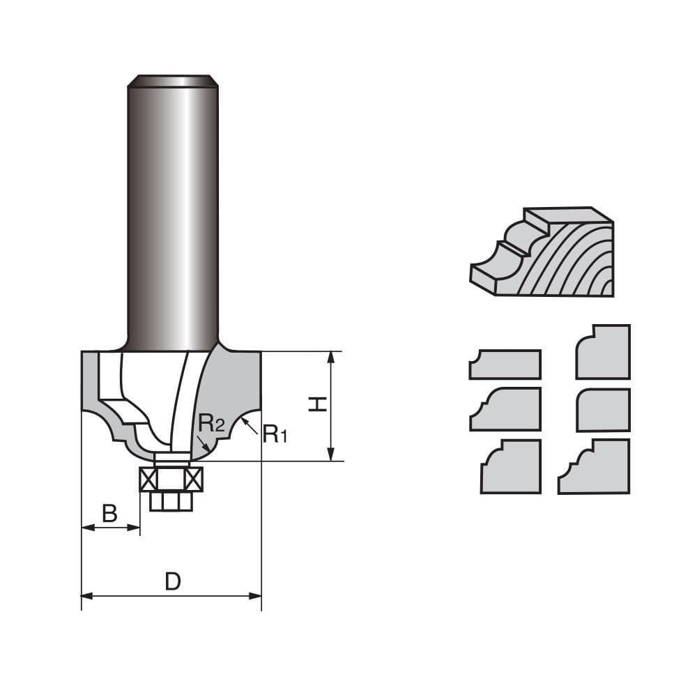 Double Roman Ogee Edging Router Bit - FindBuyTool