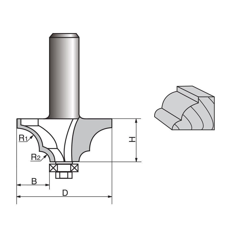 Double Round-Over Edging Router Bit-0820 - FindBuyTool