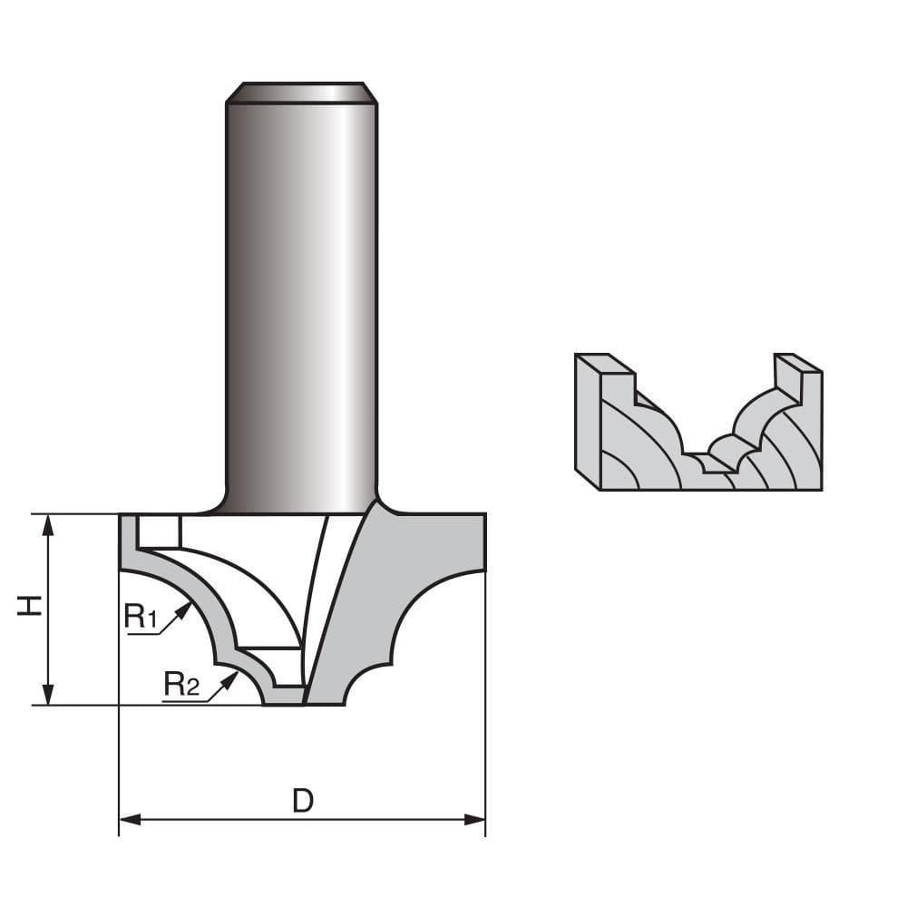 Double Round-Over Edging Router Bit-0820M - FindBuyTool
