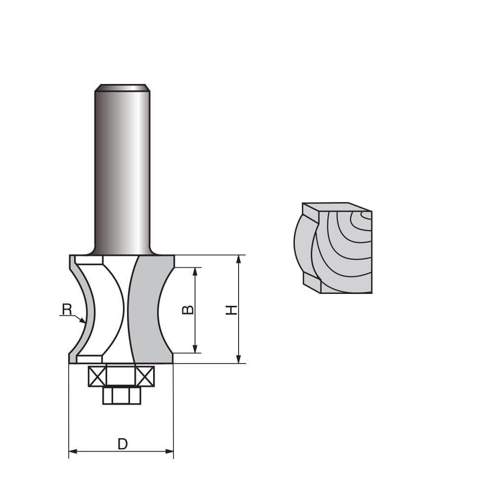 Fingernail / Convex Edge Router Bit-0604 - FindBuyTool