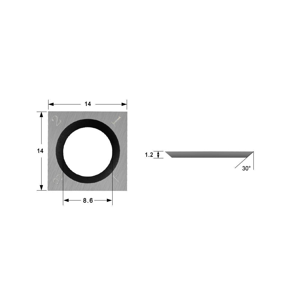 Carbide Insert Knife for HOLZ-HER Machines 14x14x1.2mm-30°, 4-Edge - FindBuyTool
