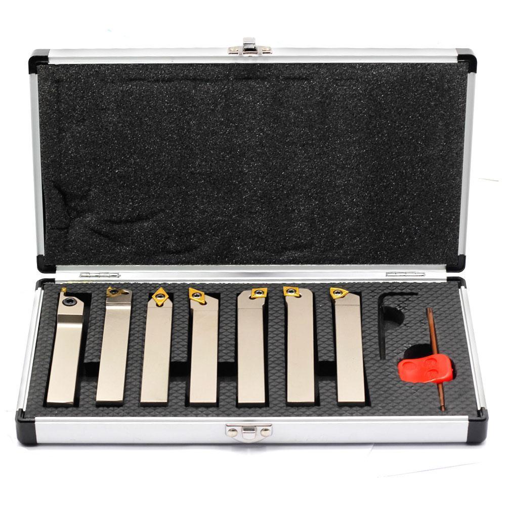 Indexable Lathe Tool Set for Turning, Parting, Grooving& Threading, 5/8Inch Shank, 7Pcs - FindBuyTool