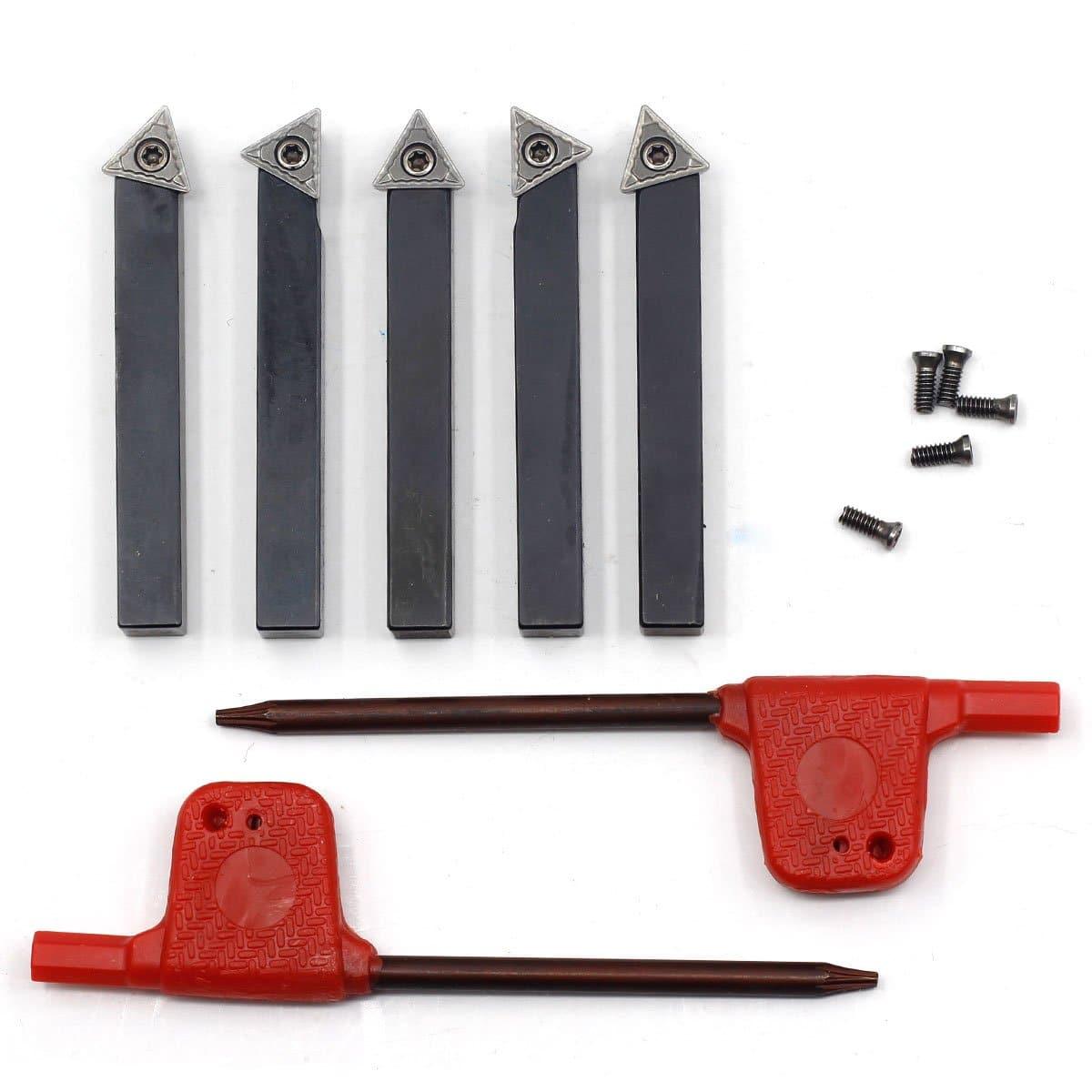 Indexable Mini Turning Tool Set, 1/4Inch, 5Pcs - FindBuyTool