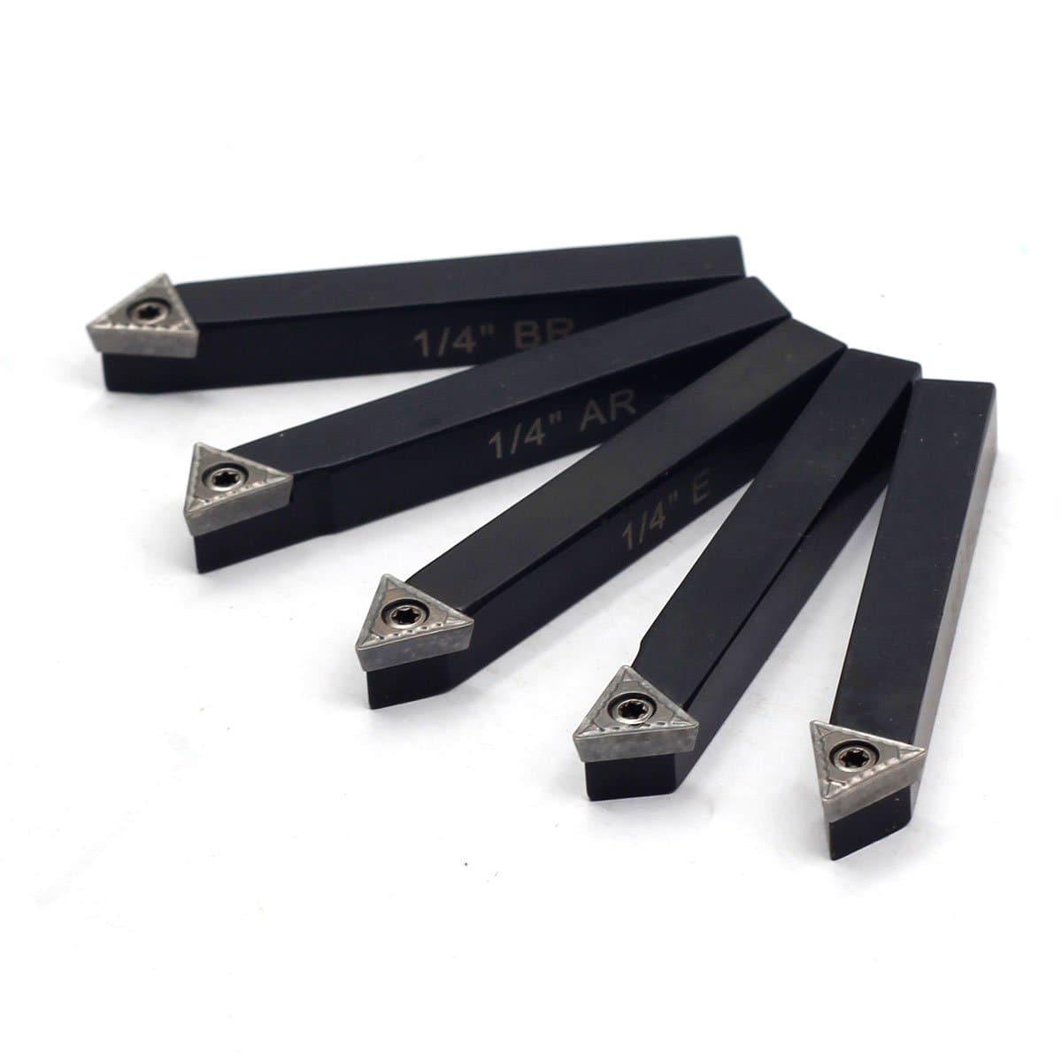 Indexable Mini Turning Tool Set, 1/4Inch, 5Pcs - FindBuyTool