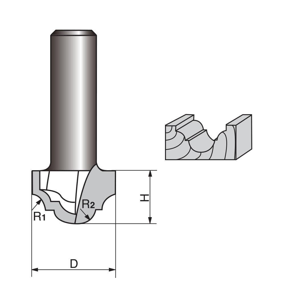 Multi-Form Double Roman Ogee Router bit - FindBuyTool