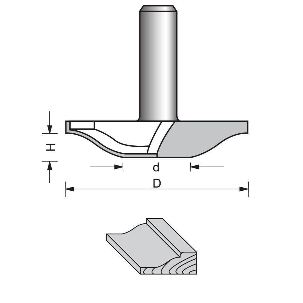 Ogee Door Panel & Baseboard Molding Router Bit - FindBuyTool