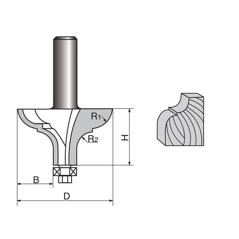 Ogee with Fillet Router bit-0810 - FindBuyTool