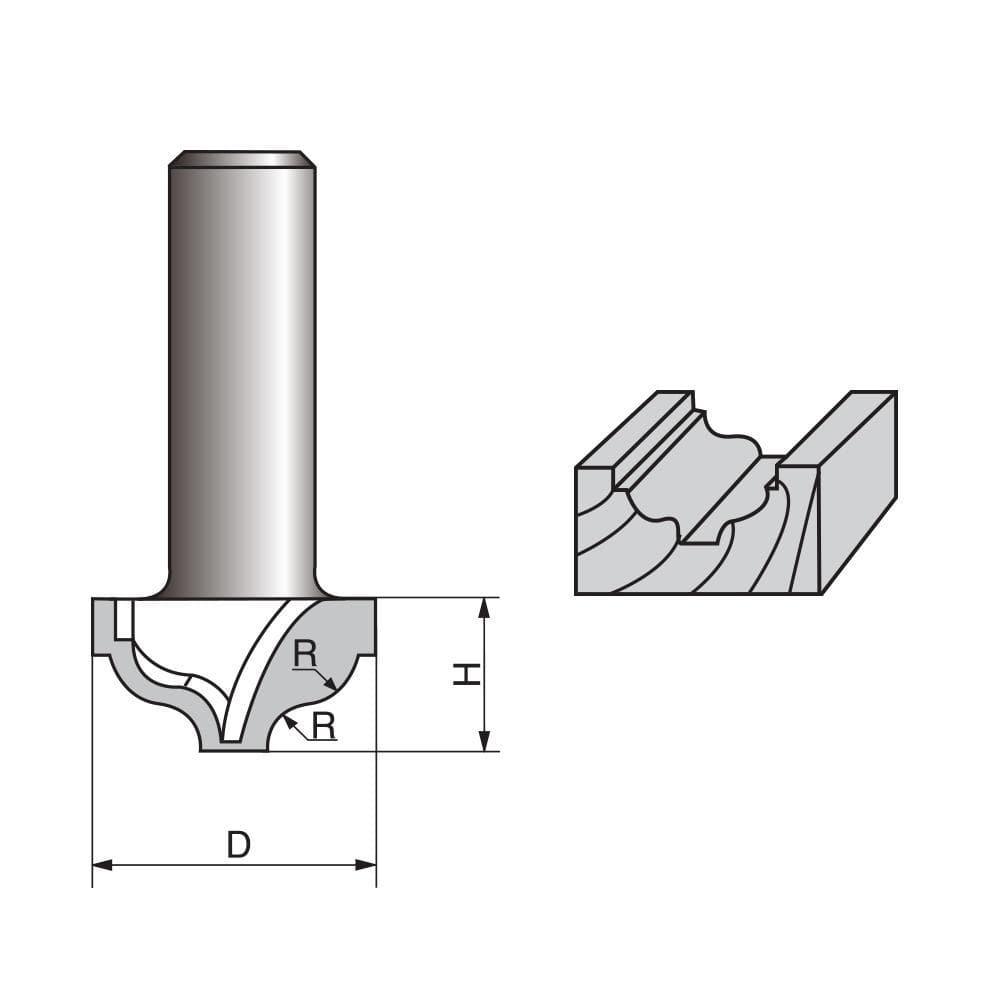 Ogee with Fillet Router bit-without Bearing - FindBuyTool