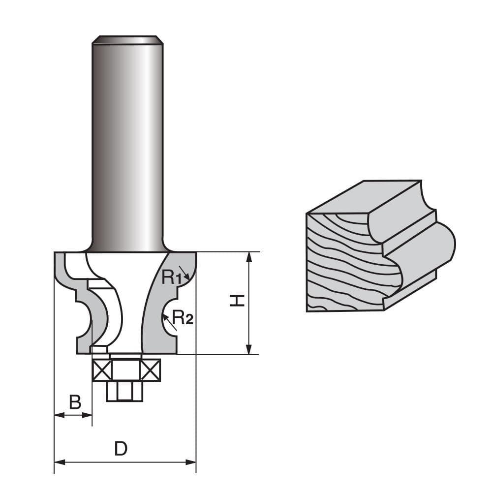 Palace Pattern Router Bit with Bearing - FindBuyTool