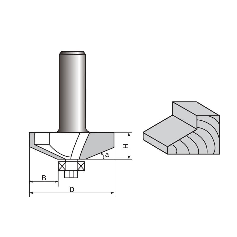24 Degree Horse Nose Router Bit - FindBuyTool